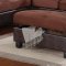 G906B Sectional Sofa w/Ottoman in Chocolate Fabric by Glory