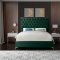 Cruz Bed in Green Velvet Fabric by Meridian w/Options