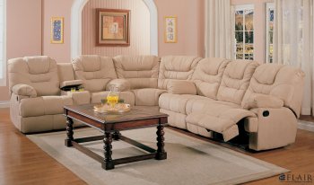 Beige Saddle Fabric Stylish Modern Reclining Sectional Sofa [CHFSS-FR-145-Chicago]