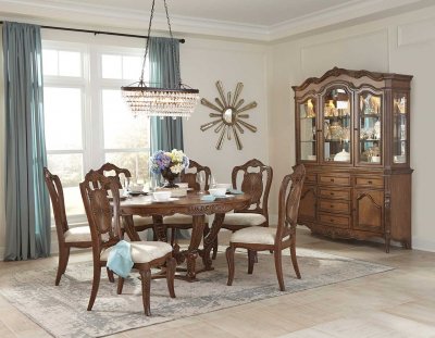 Moorewood Park Round Table 1704-60 in Peacan Finish w/Options