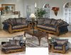 Multi-Tone Fabric Classic Sofa & Loveseat Set w/Optional Items