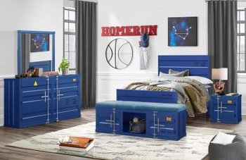 Cruise Kids Bedroom 4Pc Set in Blue by Global w/Options [GFKB-Cruise Blue]