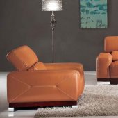 2766 Sofa in Orange Genuine Leather by ESF w/Options