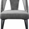 Akoya Dining Chair 794 Set of 2 Grey Velvet Fabric by Meridian