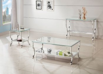 720338 Coffee Table 3Pc Set by Coaster w/Glass Top & Options [CRCT-720338 Saide]