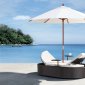 Black & White Modern Outdoor Beach Bed w/Umbrella