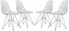 Cresco Set of 4 Dining Chairs CR19CL in Clear by LeisureMod