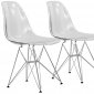 Cresco Set of 4 Dining Chairs CR19CL in Clear by LeisureMod