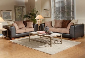 Multi-Tone Modern Living Room Sofa & Loveseat Set w/Wood Legs [CHFS-SD-3048]