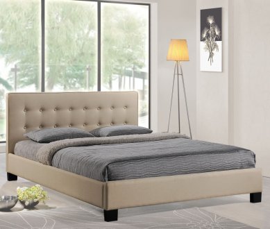 Caitlin Bed in Beige Fabric by Modway