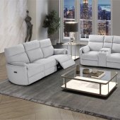 U8571 Power Motion Sofa in Light Gray Fabric by Global w/Options