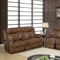 U7303C Motion Sofa in Walnut Leather Gel by Global w/Options