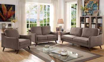 Maxime Sofa & Loveseat Set CM6971BR in Light Brown w/Options [FAS-CM6971BR-Maxime]