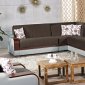 Texas Sectional Sofa by Empire in Brown w/Wooden Armrests