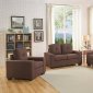 Platinum III 52935 Sofa & Loveseat in Chocolate Fabric by Acme