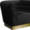 Bellini Sofa 669 in Black Velvet Fabric by Meridian w/Options