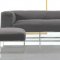 Black Fabric Modern Sectional Sofa w/High Polished Metal Frame