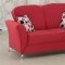 Red Fabric Modern Convertible Sofa Bed w/Optional Items