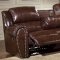 Cognac Brown Bonded Leather Sofa & Chair Set w/Reclining Seats