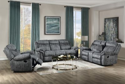 Zubaida Motion Sofa 55025 in Gray Velvet by Acme w/Options