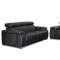 Black Bonded Leather Modern Coco Sofa & Loveseat 2PC Set