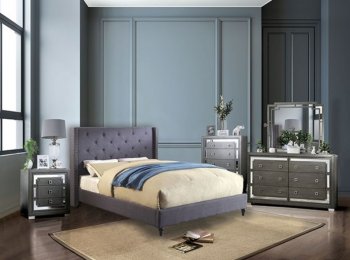 Anabelle 5Pc Bedroom Set CM7677BL in Blue Fabric w/Options [FABS-CM7677BL-Anabelle]