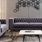 Mathias Sofa in Medium Grey Velvet Fabric