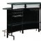 100139 Bar Unit in Black by Coaster w/Frosted Glass Top