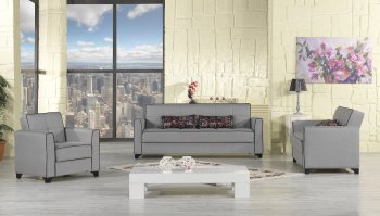 Nesta Sofa Bed Convertible in Gray Fabric by Casamode w/Options [CMSB-Nesta-Gray]