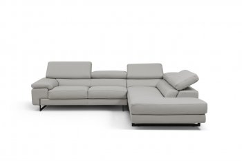 Piagge Motion Sectional Sofa Light Gray Leather by Beverly Hills [BHSS-Piagge Light Gray]