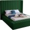 Kiki Upholstered Bed in Green Velvet Fabric by Meridian