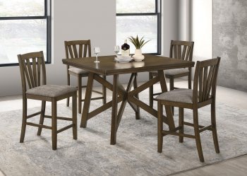 Canfield Counter Height Set 5Pc 109178 in Brown by Coaster [CRDS-109178 Canfield]