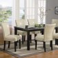 Cappuccino Finish & Grey Faux Marble Top Modern 7Pc Dining Set