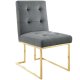 Privy Dining Chair Set of 2 in Charcoal Velvet by Modway