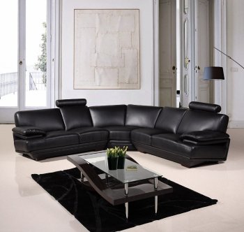 8380 Sectional Sofa in Black Bonded Leather by American Eagle [AESS-8380 Black]