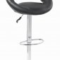 Set of 2 Black Vinyl Seat & Metal Base Modern Barstools