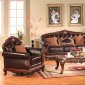 Stephany Traditional Sofa in Bonded Leather w/Optional Items