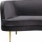 Vivian Sofa 694 in Grey Velvet Fabric by Meridian w/Options