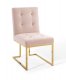 Privy Dining Chair Set of 2 in Pink Velvet by Modway