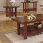 Cherry Finish Modern Coffee Table w/Drawers & Shelf