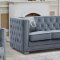 Zion Sofa & Loveseat Set in Silver Velvet Fabric w/Options