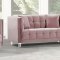 Mariel Sofa 629 in Pink Velvet Fabric by Meridian w/Options