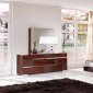 Status Caprice Modern High Gloss Walnut Bedroom by ESF w/Options