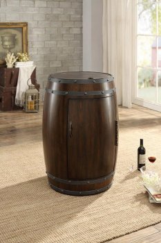 Cabernet Wine Barrel Refrigerator Cabinet 4521 by Homelegance [HECA-4521 Cabernet]