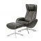 Maya Chair & Ottoman in Black Leather by J&M Furniture