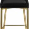 Karina Counter Stool 789 Set of 2 Black Velvet Fabric - Meridian