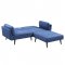 Nafisa Adjustable Sofa & Ottoman LV00823 in Blue Fabric by Acme