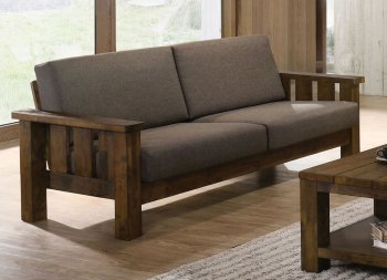 Laura Sofa CM6471 in Antique Oak & Rustic Brown w/Options [FAS-CM6471-Laura]