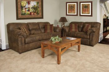 Pinto Tobacco Fabric Modern Sofa & Loveseat Set w/Options [CHFS-AC-9700-168-PintoTobacco]