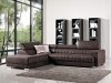 Brown Fabric Modern Sectional Sofa w/Adjustable Headrest